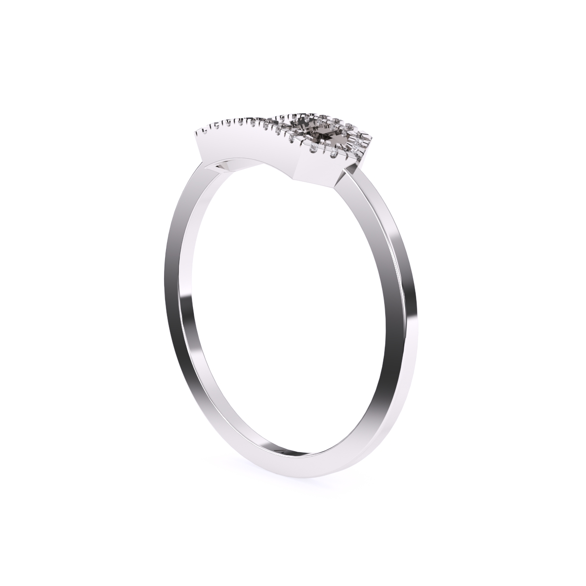 Stylish Open Hexagon Shape Diamond Ring